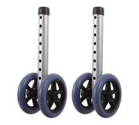 ZUNOXAZ 1 Pair Aluminum Alloy Silent Walker Coaster Wheels Replacement Casters for Elderly Mobility Aids, Heavy Duty Swivel Walker Wheel Accessories for Quiet Indoor Use
