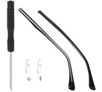 ZUNOXAZ 1 Pair Universal Eyeglasses Arm Legs Replacement with Crystal Metal Temples, Black Screw-on Glasses Arm for Eyeglasses Repair and Temple Replacement