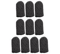ZUNOXAZ 10 Pcs Anti-sweat Gaming Finger Sleeves with Black Edges, Ultra-thin Breathable Nylon Thumb Covers for Touchscreen Phone Game Accessory, Oil-proof Non-slip Finger Cots for Mobile