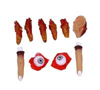 ZUNOXAZ 10 Pcs Halloween Props Scary Prank with Dark Severed Fingers and Eyeballs Ears Combination Lightweight Spooky Decorations for Haunted Houses and Horror Parties