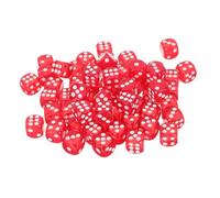 ZUNOXAZ 100pcs Bulk Red Acrylic Dice with Large Numbers Six Sided Game Dice for Party Props Gambling Bingo Entertainment Accessories
