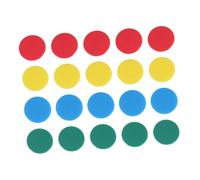 ZUNOXAZ 100Pcs Round Acrylic Game Chips Counting Pieces in Red Blue Green Yellow for Math Learning Bingo Sorting Patterning Addition Subtraction Activities Classroom Home Use