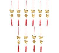 ZUNOXAZ 10PCS 2026 Year of the Horse Hanging Decorations Red Chinese Knot Pendants Lucky Fu and Wealth Characters Feng Shui Car Ornaments for Lunar New Year and Spring Festival
