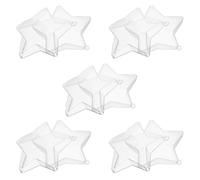ZUNOXAZ 10pcs Clear Plastic Fillable Star Ornaments 80x80x36mm Hollow Ball Candy Holder Craft Boxes Hanging Decoration for Christmas Wedding Holiday Party
