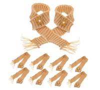 ZUNOXAZ 10pcs Cute Adjustable Mini Scarf for Dolls Lovely Decorative Knitted Scarf for DIY Projects for Mini Wine Bottles and House Accessories