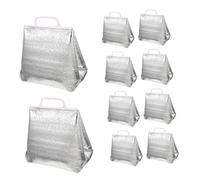 ZUNOXAZ 10Pcs Insulated Thermal Bags Large Capacity Portable Food Storage Grocery Tote for Camping Office Picnic with Cotton and Aluminum Foil Material