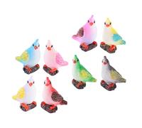 ZUNOXAZ 10pcs Mini Parrot Statue Resin Bird Figurines Cute Garden Ornaments for Succulent Pots Home Office Decor Vivid Miniature Landscaping Accessories