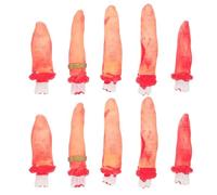 ZUNOXAZ 10pcs Realistic Latex Severed Blood Fingers Prank Set for Practical Jokes and Stage Props Halloween Party Supplies Haunted House Decoration