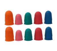 ZUNOXAZ 10pcs Rubber Finger Protectors Finger Guards Non-Slip Anti-Scald for Work Sewing Counting with Elastic Fit Reusable Grip in Multiple Colors