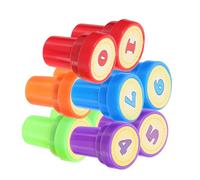 ZUNOXAZ 10pcs Stampers for DIY Stamp Kit with Cartoon Number Patterns for Party Favors Classroom Rewards Scrapbooking and Journaling Creativity