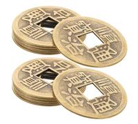 ZUNOXAZ 12pcs Chinese Feng Shui Fortune Coins Vintage Brass Wealth Charms for Prosperity and Success I-ching Divination Ancient Coin Decoration Accessories