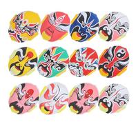 ZUNOXAZ 12pcs Chinese Opera Masks with Flocking Material, Lightweight Plastic Beijing Opera Cosplay Masks for Party and Halloween Events, Decorative and Fashion Accessories