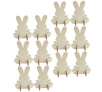 ZUNOXAZ 12pcs Easter Bunny Wood Cutouts DIY Craft Decorations for Indoor Easter Party Creative Wooden Figurines to Paint and Assemble