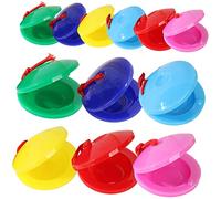 ZUNOXAZ 12pcs Kids Castanets Set Plastic Musical Instruments for Toddlers Colorful Finger Castanets for Early Childhood Music Play