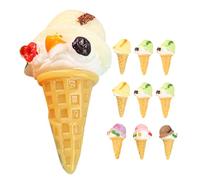 ZUNOXAZ 12pcs Mini Resin Ice Cream Cone Ornaments for Dollhouse Decoration Fake Dessert Display Models Creative Craft Props for Phone Case Keychain Accessories