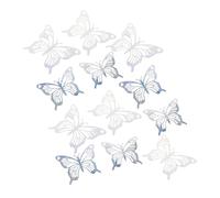 ZUNOXAZ 12pcs Silver Mirror Hollow Butterfly Wall Stickers Removable for Birthday and Holiday Celebrations Flexible Arrangement for Living and Bedroom Walls Charming Romantic Accent