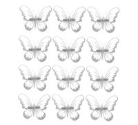 ZUNOXAZ 12Pcs Simulation Butterflies with Clip Fabric DIY Craft Accessories for Home Decor Crafting and Party Decoration Elegant Detailed Butterfly Embellishments