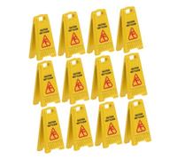 ZUNOXAZ 12pcs Slide The Warning Sign Carefully Doll House Mini Caution Slippery Sign Dollhouse Caution Slippery Realistic Safety Education Mini Warning Plastic