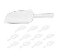 ZUNOXAZ 12pcs Transparent Plastic Ice Scoop Multipurpose Candy and Food Scoops for Kitchen Buffet Coffee Beans Popcorn Pet Food Ergonomic Handle Reusable