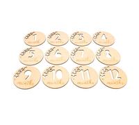 ZUNOXAZ 12pcs Wooden Monthly Cards for Baby Growth Celebration Commemorative Photo Prop for Baby Shower