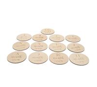 ZUNOXAZ 13Pcs Wooden Growth Milestone Cards for Newborns Monthly Photo Props Birthday Signs Month Plaques for Memory Recording