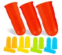 ZUNOXAZ 15 Pcs Silicone Finger Protectors with Elastic Reusable Covers Cut Resistant Finger Guards for Sewing Gardening Needlework Scrapbooking Multi Color