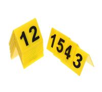 ZUNOXAZ 15pcs Acrylic Markers for Detective Party Decorations Double-sided Yellow Table Signs with Black Numbers Restaurant Accessories for Crime Scene Halloween Events