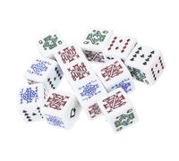 ZUNOXAZ 16Pcs Acrylic Poker Dice White Square Corner Dice Portable Game Chips for Party Favors Fun Liars Prop for Board Games Bar Ktv Entertainment