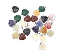 ZUNOXAZ 1set Mixed Color Heart Shape Crystal Stones Natural Eye and Ornaments for Desktop Decor Fish Gardening DIY Crafts Meditation Space Collectors and Beginners 24pcs