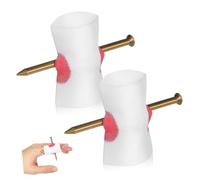 ZUNOXAZ 2 Pcs Reusable Bloody Nail Through Finger Props Halloween Scary Prank with Realistic Piercing Effect Soft Fit for Various Finger Party and Haunted House Accessories