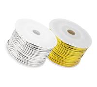 ZUNOXAZ 2 Rolls Metallic Twist Ties Bread Bag Binding Wire Decorative Candy Twist Ties for Snack and Treat Bags Party Packaging, Gold and Silver Colors, 100ft Length