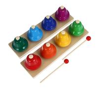 ZUNOXAZ 2 Set Wooden Musical Instrument for Handheld Percussion with Bells Safe Educational Early Learning for Sensory Development and Auditory Stimulation