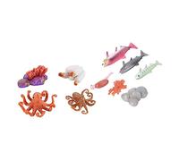 ZUNOXAZ 2 Sets Realistic Octopus and Salmon Growth Cycle Figurines Abs Plastic Life Cycle Models for Educational Play and Science Learning Detailed Animal Figures for School Projects