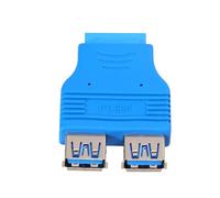 ZUNOXAZ 20 Pin Motherboard Header Female High-speed Data Transfer at 4.8gbps to Dual USB 3.0 Type a Female Adapter Connector with Plastic and Metal Build for PC Slot Expansion