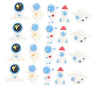 ZUNOXAZ 20Pcs Mini Resin Rocket Astronaut Ornaments DIY Accessories for Phone Case Hairband Decorations Mixed Style Space Crafts Kit for Handmade Creativity