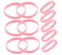ZUNOXAZ 20pcs Pink Silicone Breast Cancer Wristbands Inspirational Bracelets for Women Support Awareness Daily Wear Lightweight Wrist Straps for School and Outdoor Activities
