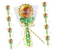 ZUNOXAZ 20pcs Sunflower Shaped Foil Balloons Handheld Floral Design Portable Party Decorations for Shower Wedding Summer Themed Birthday Celebration Supplies