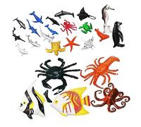 ZUNOXAZ 24 Pcs Mini Ocean Animal Figures Tiny Plastic Educational Sea Creatures for Miniature Ocean Animals for Learning and Play Space Saving Plastic Figurines Collection