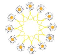 ZUNOXAZ 24pcs Daisy Key Rings Small Flower Keychain for Purse Wallet Bag Charm Decorative Key Holder for Women Multipurpose Gift Random Color