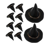 ZUNOXAZ 24Pcs Miniature Witch Hats Black for Halloween Decorations DIY Crafts Dollhouse Party Supplies Bottle Toppers Reusable Festive Charm