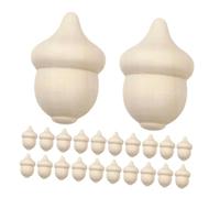 ZUNOXAZ 24pcs Unfinished Wooden Acorns for DIY Painting and Staining Rustic Wood Acorn Figurines for Crafts Educational Autumn and Christmas Home Decor