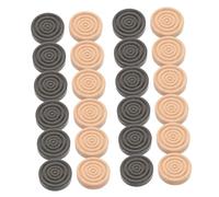 ZUNOXAZ 24pcs Wooden Round Threaded Chess and Backgammon Pieces Solid Wood Game Tokens for Checkers International Chess Board Game Accessories Multigame Use