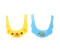 ZUNOXAZ 2pcs Adjustable Shower Cap Shampoo Hat for Newborns and Boy Girl Bath Visor with Ear Protection Portable Hair Washing Shield