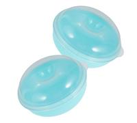 ZUNOXAZ 2pcs Airtight Bagel and Donut Storage Boxes with Microwave-safe Lid Portable Bread Keep Fresh Containers for Refrigerator Organization and Kitchen Counter Display Blue