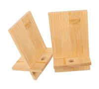 ZUNOXAZ 2pcs Bamboo Cellphone Holder with Charging Hole Wooden Tablet Stand for Desk Slip Smartphone Bracket for Home and Office Use