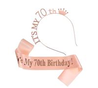 ZUNOXAZ 2pcs Birthday Crown Headband and Sash Set Party Dressing Accessories for Celebrations Zinc Alloy and Crystal Design for Photography Props and Light Wear
