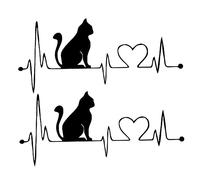 ZUNOXAZ 2pcs Black Cat Car Body Stickers PVC Decorative Decals for Window and Vehicle Scratch Cover Easy to Remove Car Beautify Stickers Cat Lovers