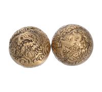 ZUNOXAZ 2pcs Brass Baoding Balls Hand Exercise Fitness Spheres with Dragon Phoenix Pattern for Seniors Stress Relief Hand Grip Strength Training Indoor Outdoor