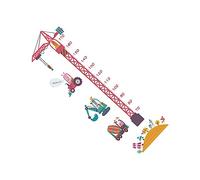 ZUNOXAZ 2PCS Cartoon Tower Crane Height Wall Stickers PVC Decals for Bedroom Nursery Decoration Removable Art Decal with Height Scale for Boys