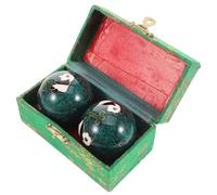ZUNOXAZ 2pcs Chinese Baoding Hand Exercise Massage Balls Panda Green with Enamel Durability Ergonomic Texture for Grip Strength Training and Hand Muscle Relaxation in Decorative Box